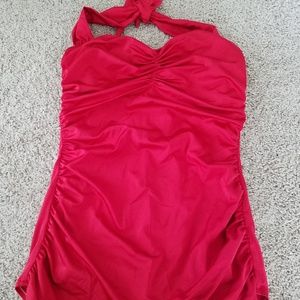 Modcloth Red Vintage Halter Bathing Suit